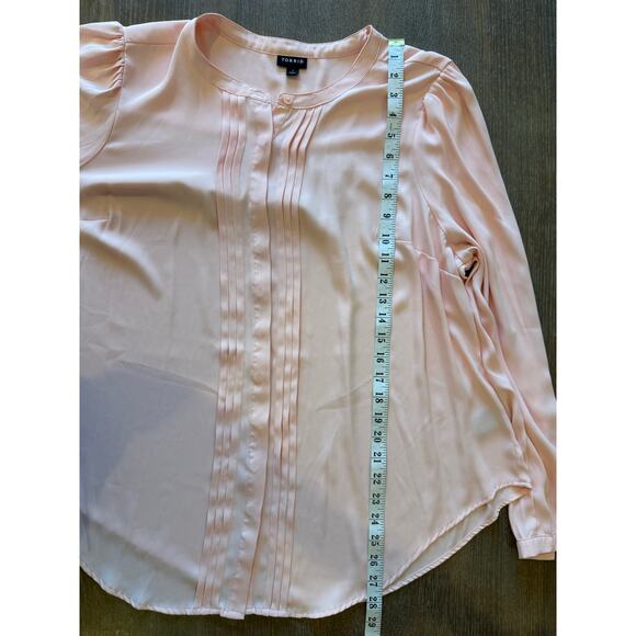 TORRID Light Pink Loose Fit L/S Top Shirt Blouse size 1X - Picture 8 of 8